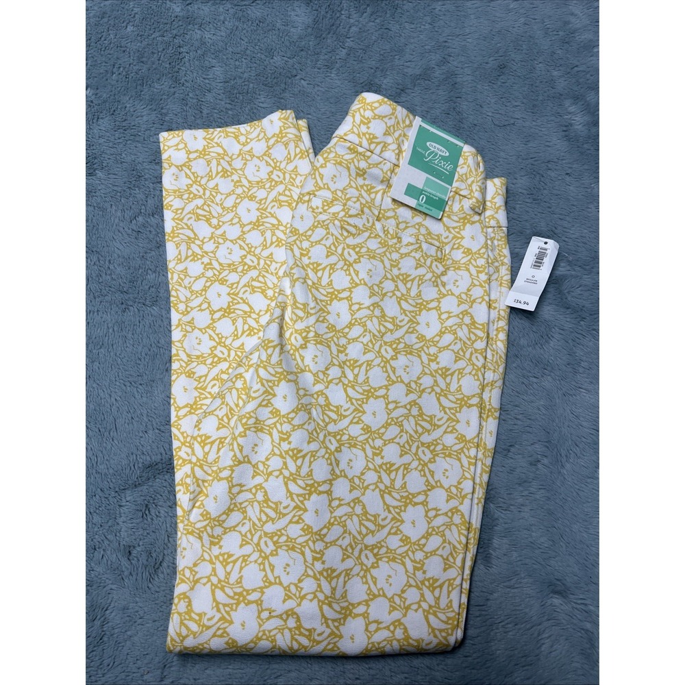 Old Navy The Pixie Pants Women's SZ 0 26" Waist Ankle Floral Print Casual Preppy